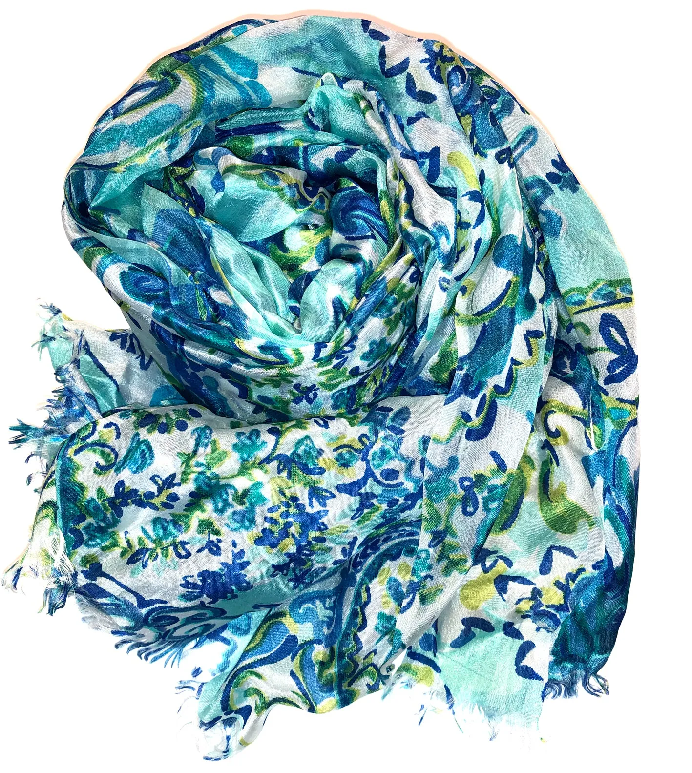 100% Natural Silk Printed XL Foulard ref-rfxlfs0002