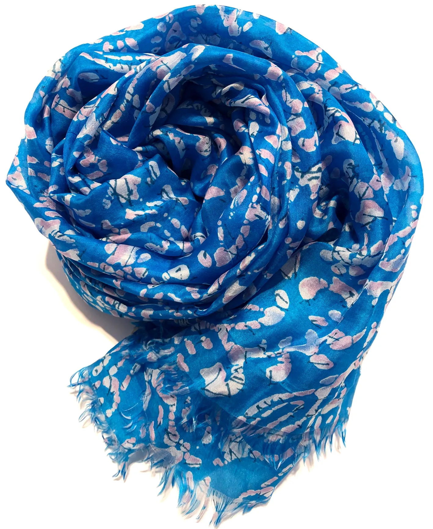 100% Natural Silk Printed XL Foulard ref-rfxlfs0006