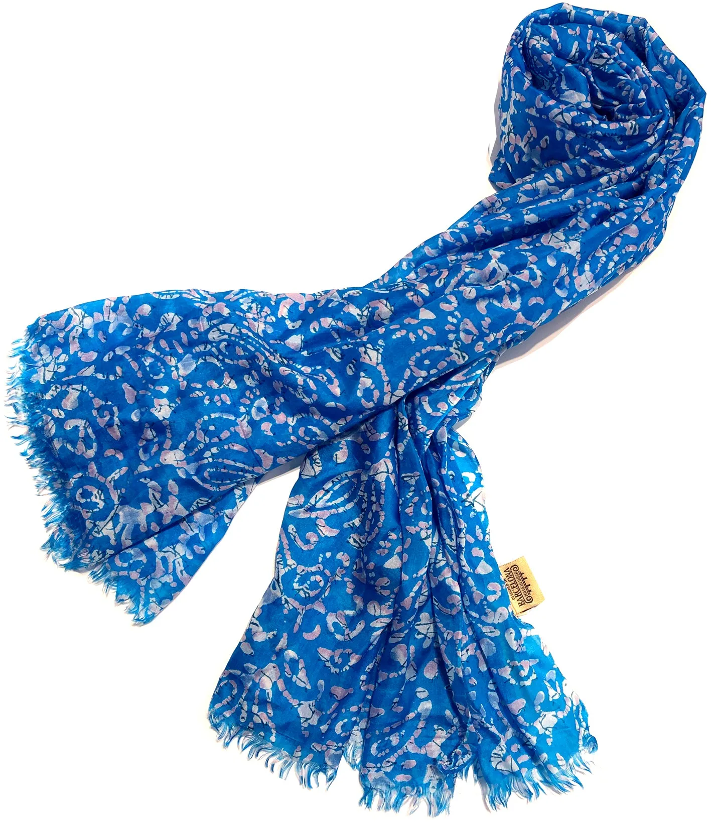 100% Natural Silk Printed XL Foulard ref-rfxlfs0006