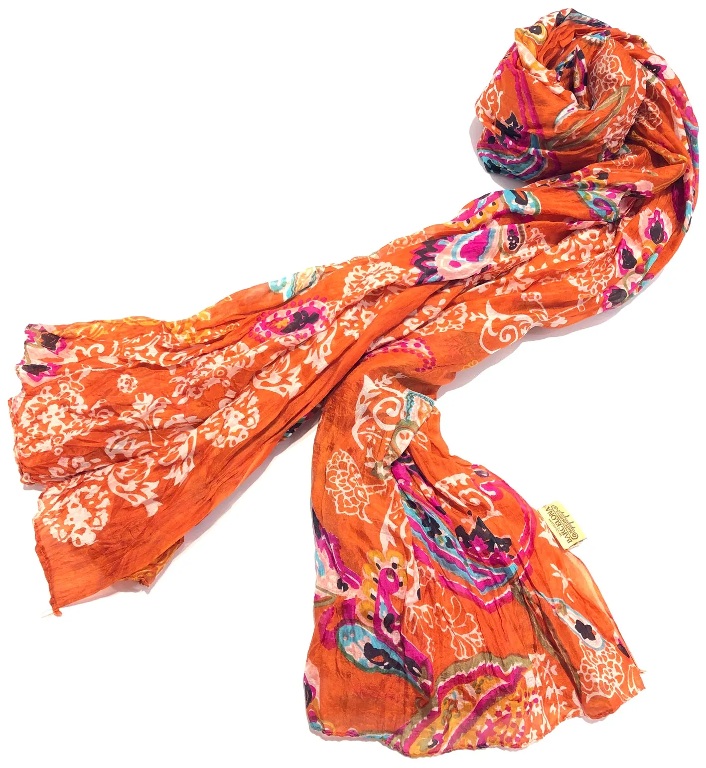 100% Natural Silk Printed XL Foulard ref-rfxlfs0011