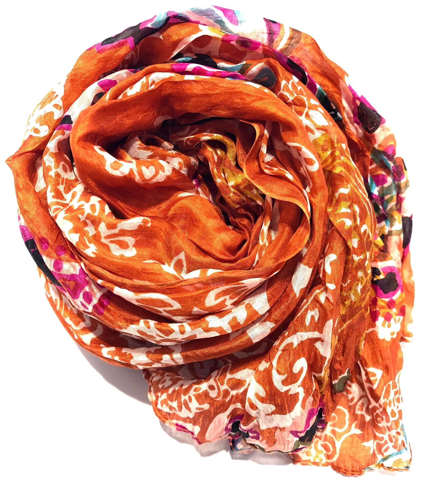 100% Natural Silk Printed XL Foulard ref-rfxlfs0011