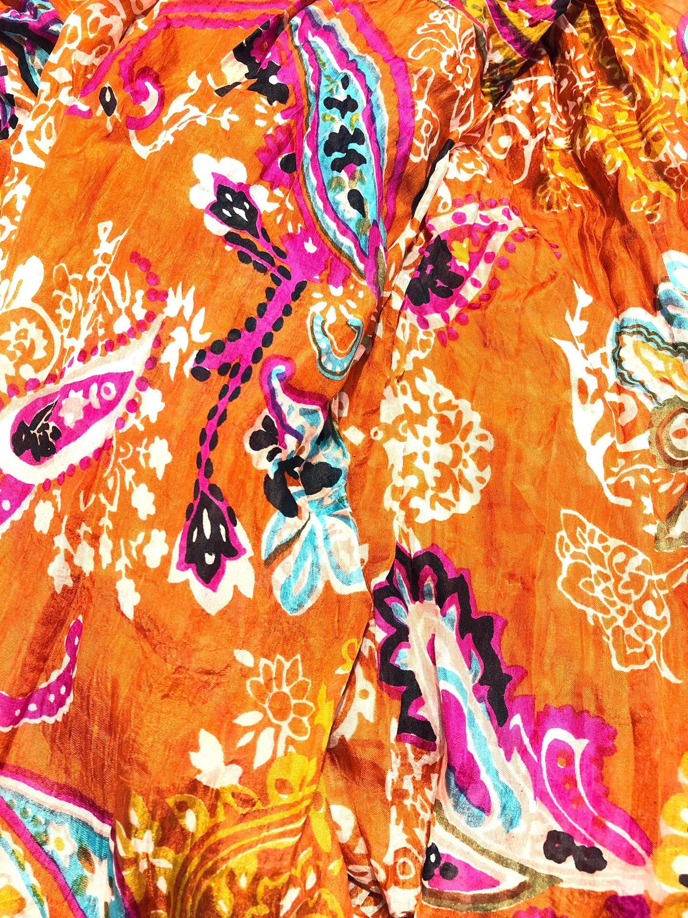 100% Natural Silk Printed XL Foulard ref-rfxlfs0011