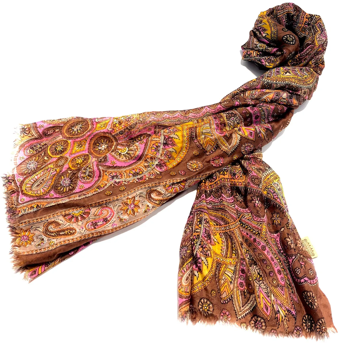 100% Natural Silk Printed XL Foulard ref-rfxlfs0018