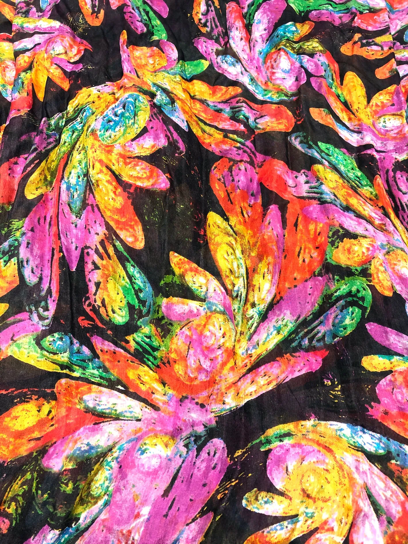 100% Natural Silk Printed XL Foulard ref-rfxlfs0026
