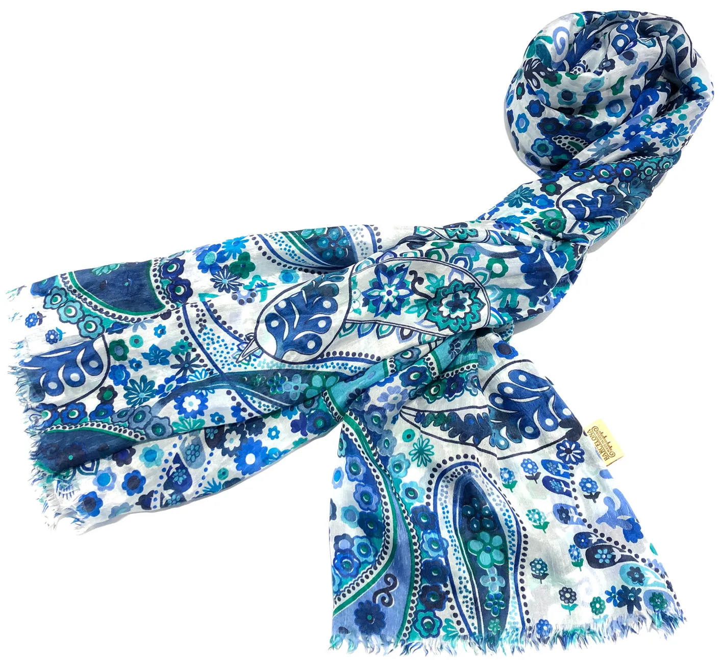 100% Natural Silk Printed XL Foulard ref-rfxlfs0038