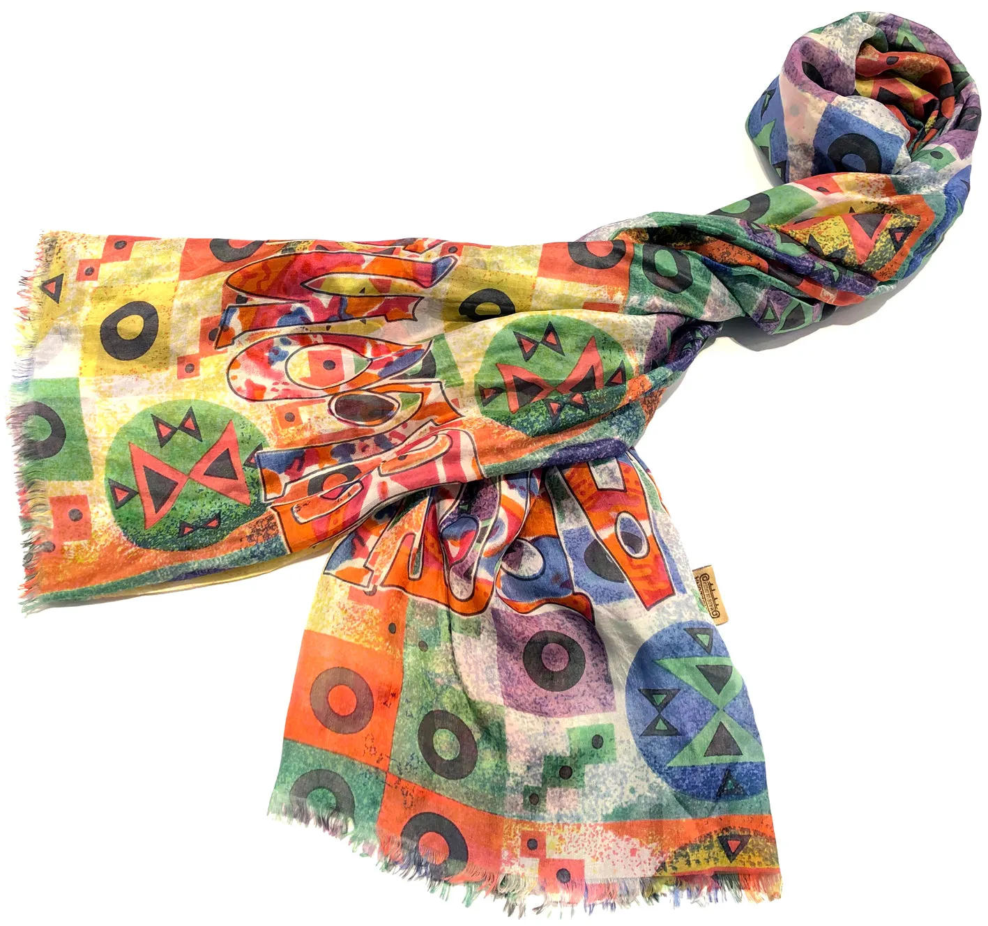 100% Natural Silk Printed XL Foulard ref-rfxlfs0049