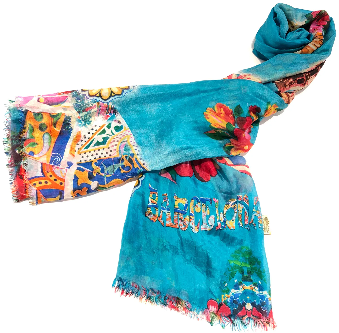 100% Natural Silk Printed XL Foulard ref-rfxlfs0057