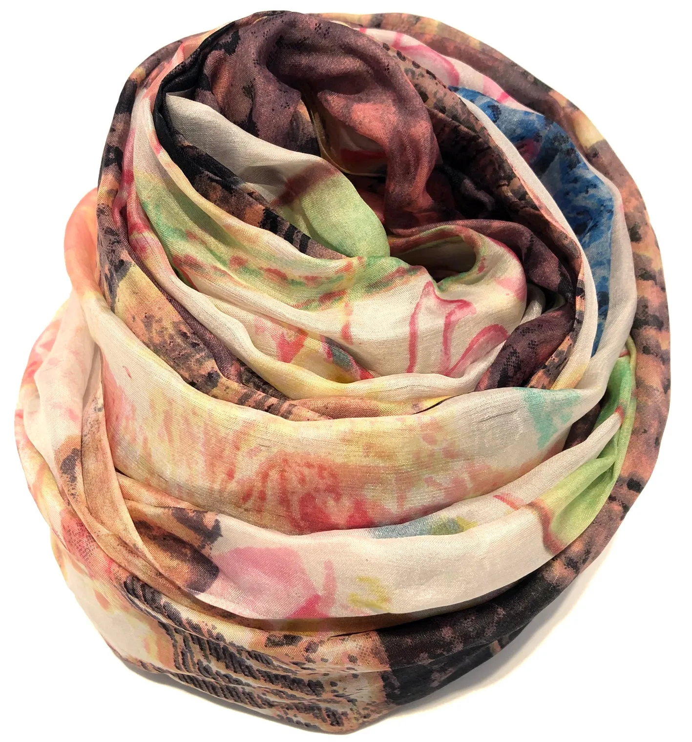 100% Natural Silk Printed XL Foulard ref-rfxlfs0058
