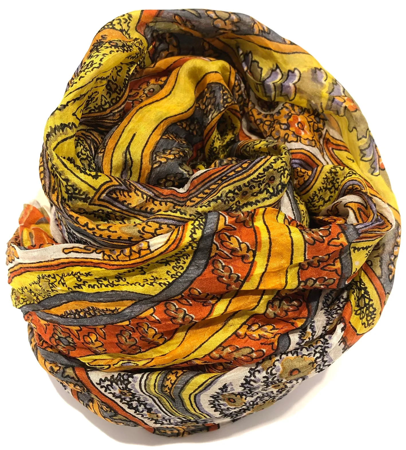 100% Natural Silk Printed XL Foulard ref-rfxlfs0071