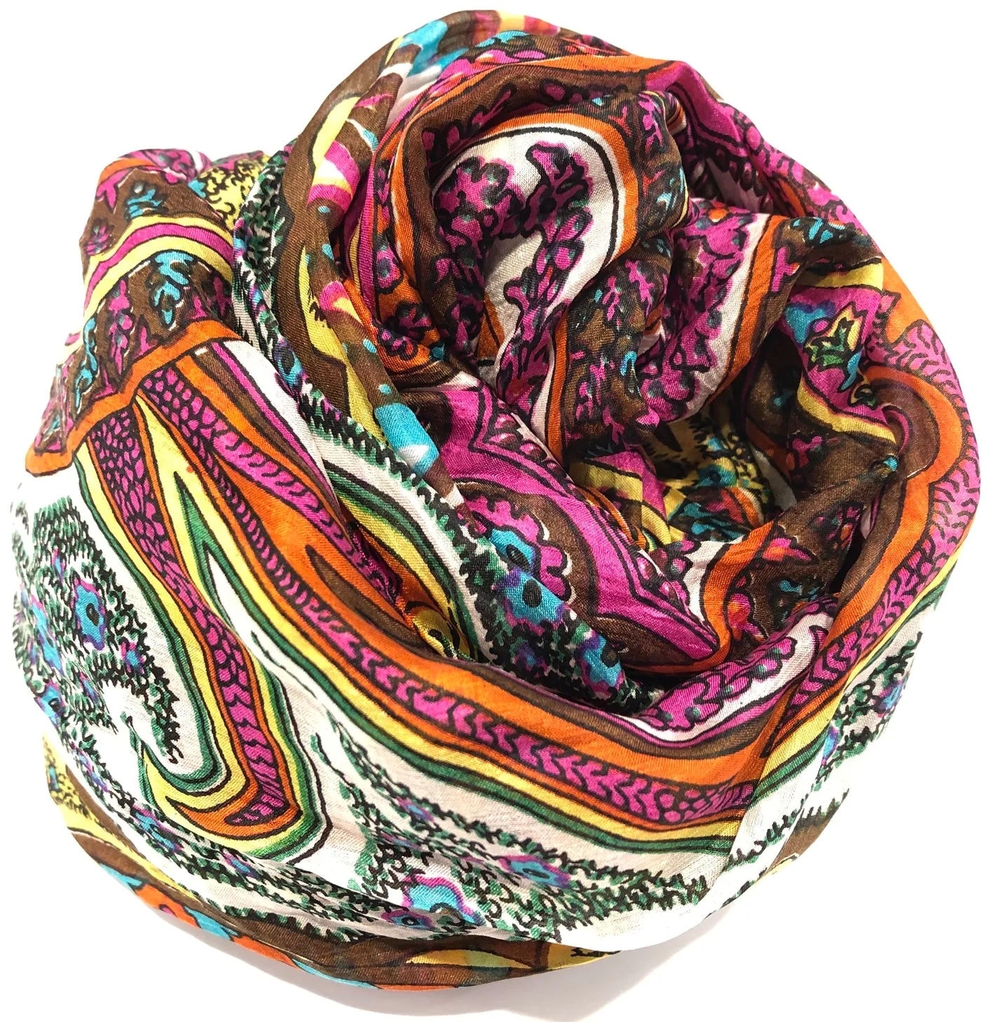 100% Natural Silk Printed XL Foulard ref-rfxlfs0073