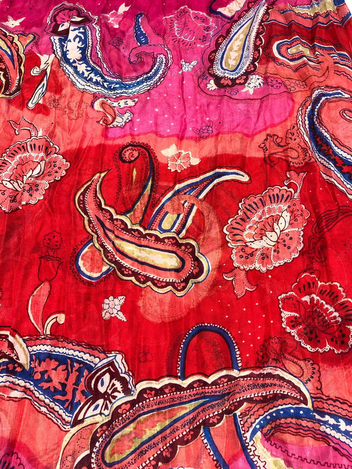 100% Natural Silk Printed XL Foulard ref-rfxlfs0078