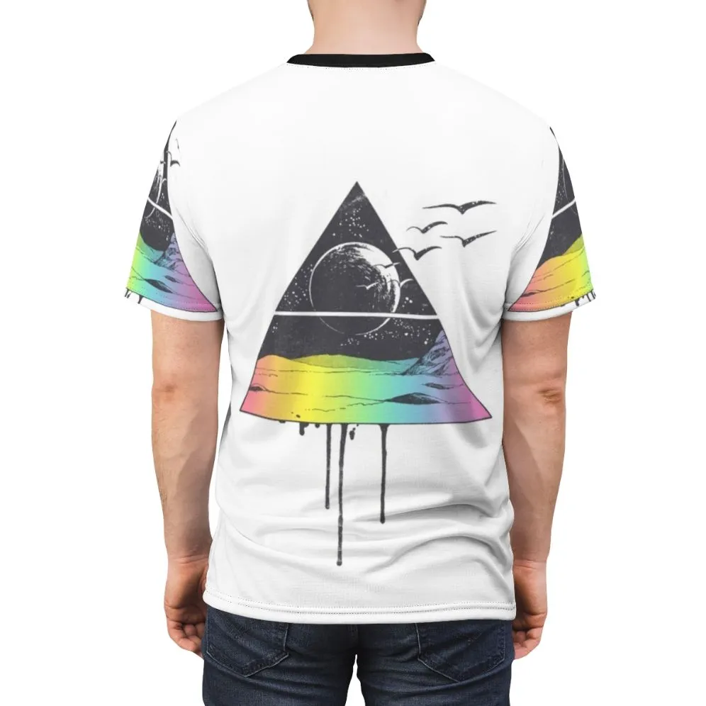 Abstract Birds and Cosmic Space T-Shirt for Music Lovers