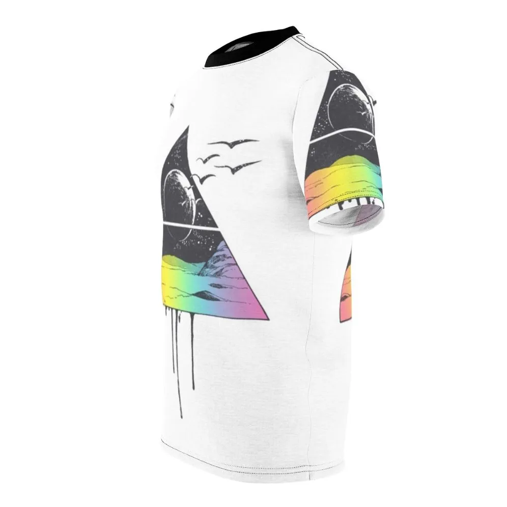 Abstract Birds and Cosmic Space T-Shirt for Music Lovers