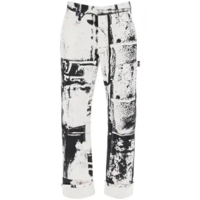 Alexander McQueen fold print workwear jeans