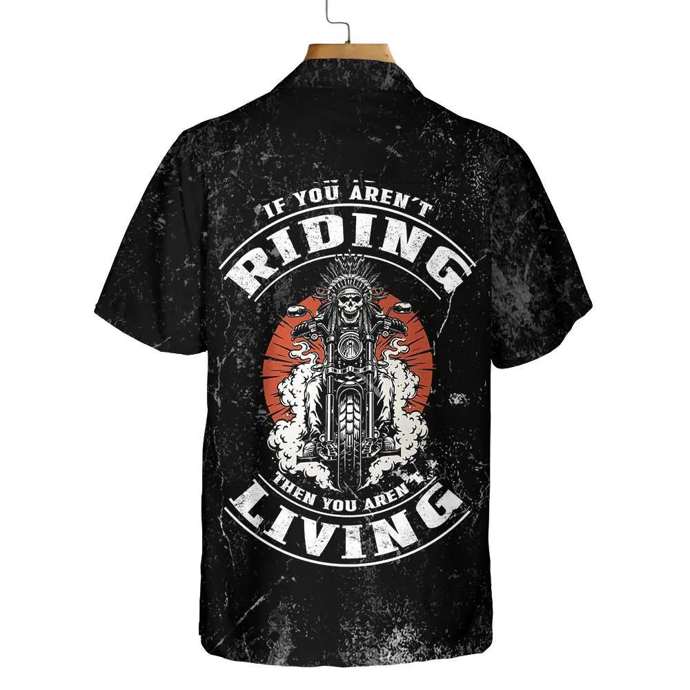 American Motorcycle Indian For Old Biker Custom Hawaiian Shirt, Personalized Riding Skull Native American Shirt