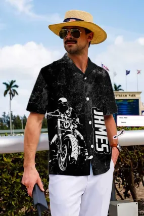 American Motorcycle Indian For Old Biker Custom Hawaiian Shirt, Personalized Riding Skull Native American Shirt