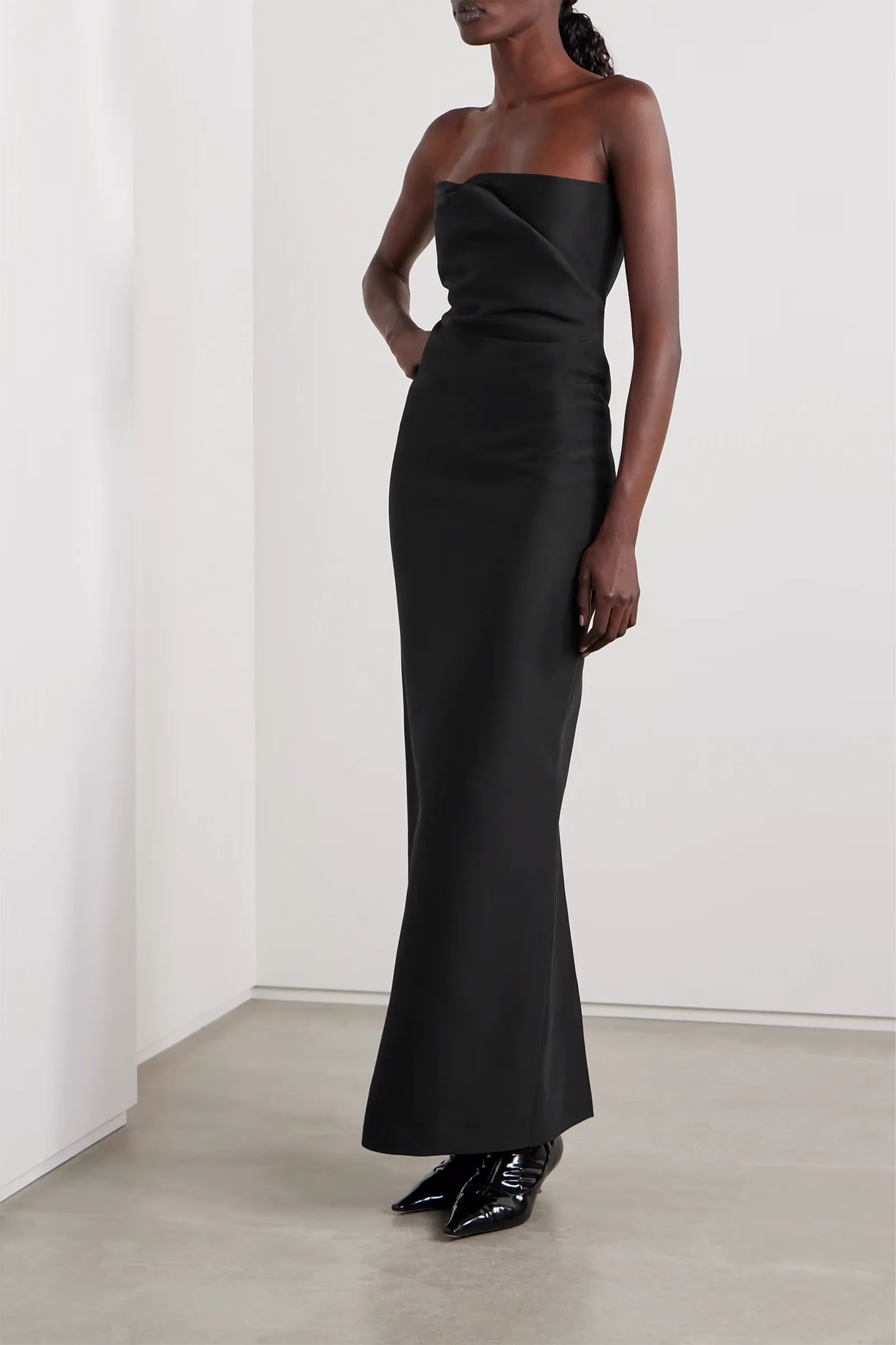 Bardon Strapless Grain de Poudre Wool and Silk-blend Maxi Dress