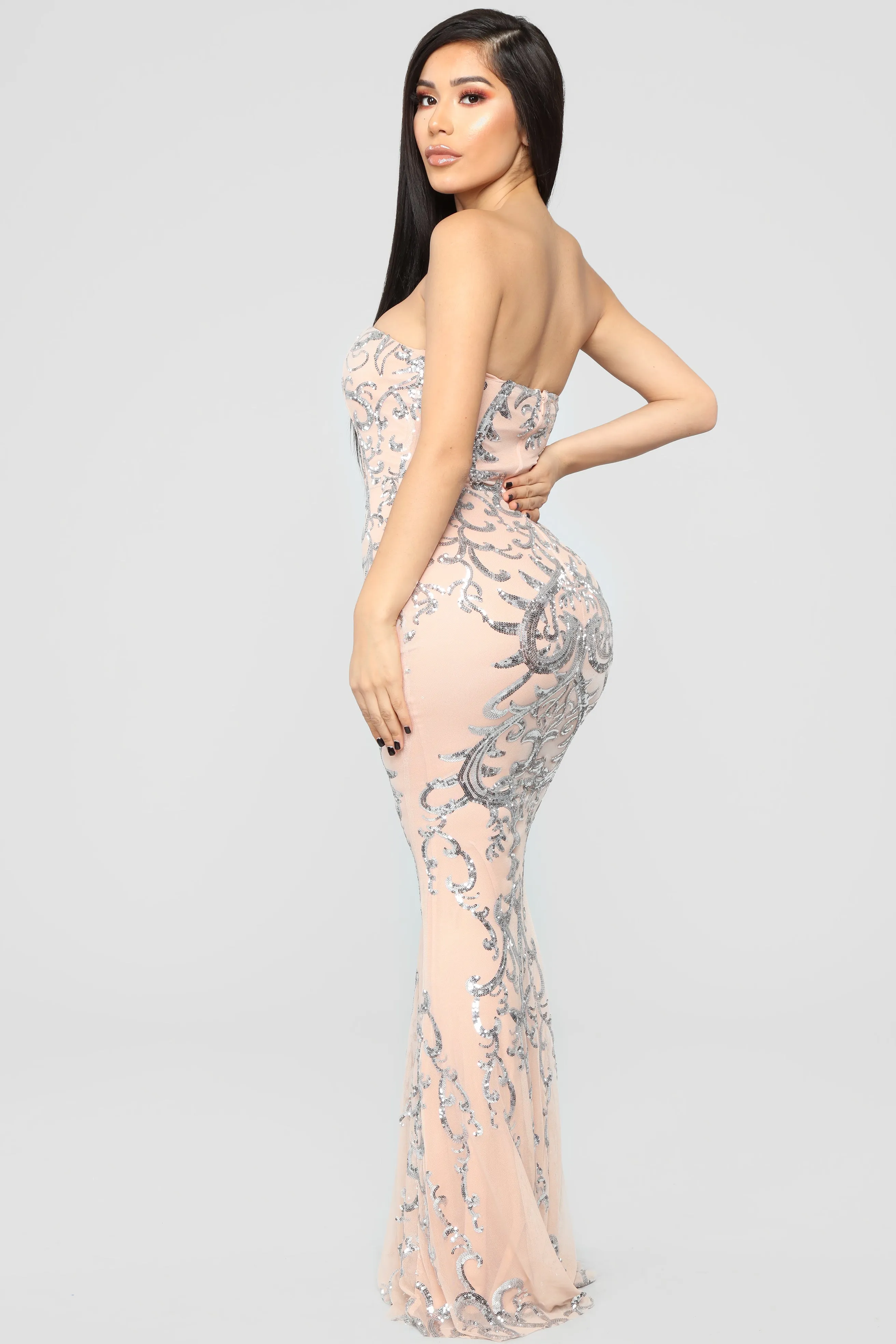 Be My Date Dress - Pink/Silver