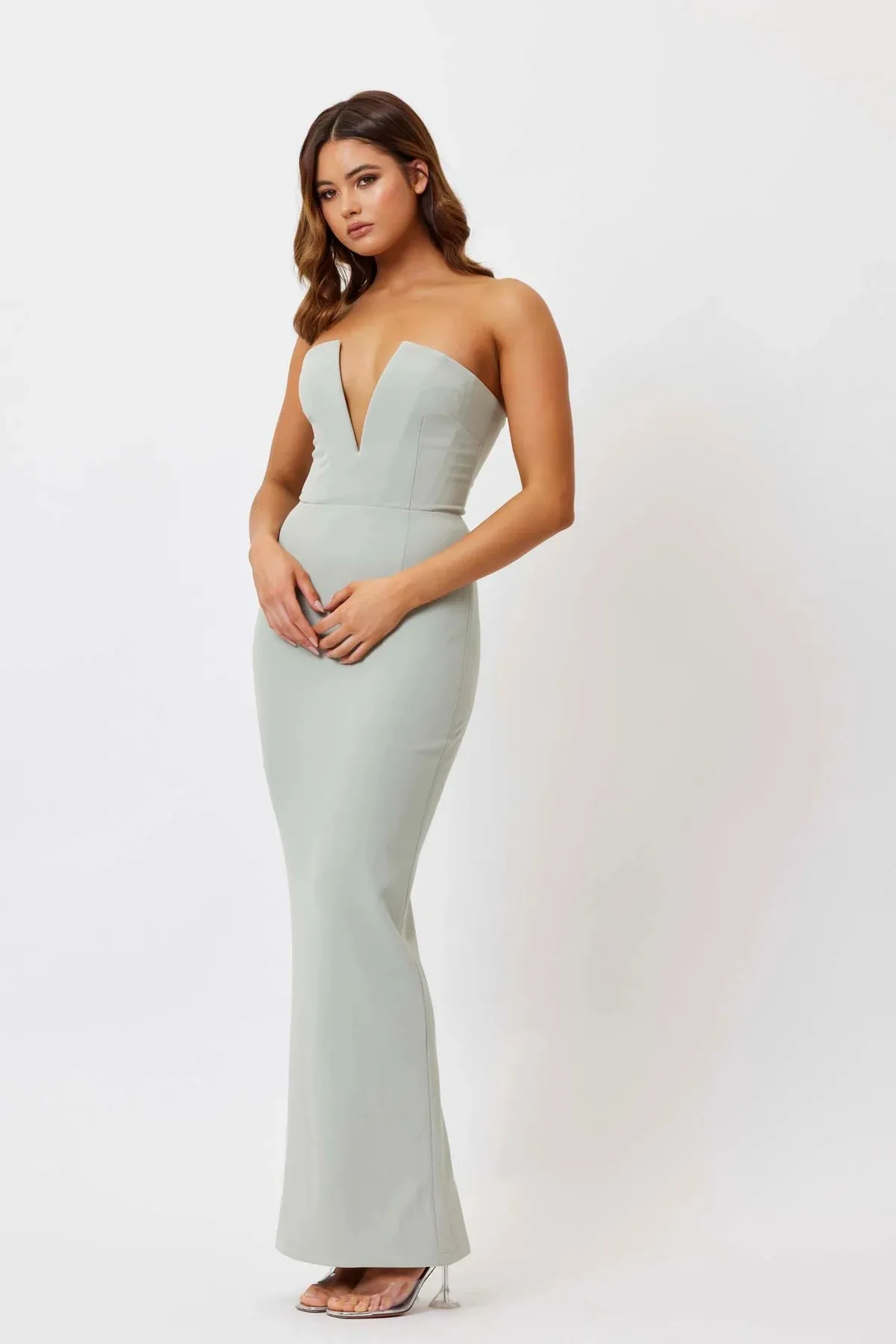 Bianca & Bridgett Avery V Neck Dress - Sage