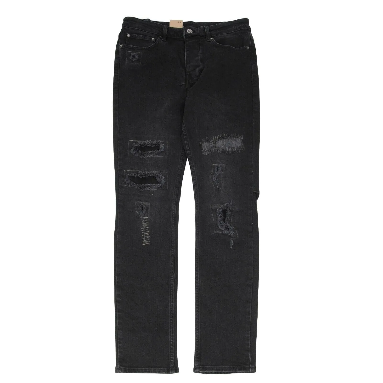 Black Chitch Ether Trashed Patched Distressed Denim