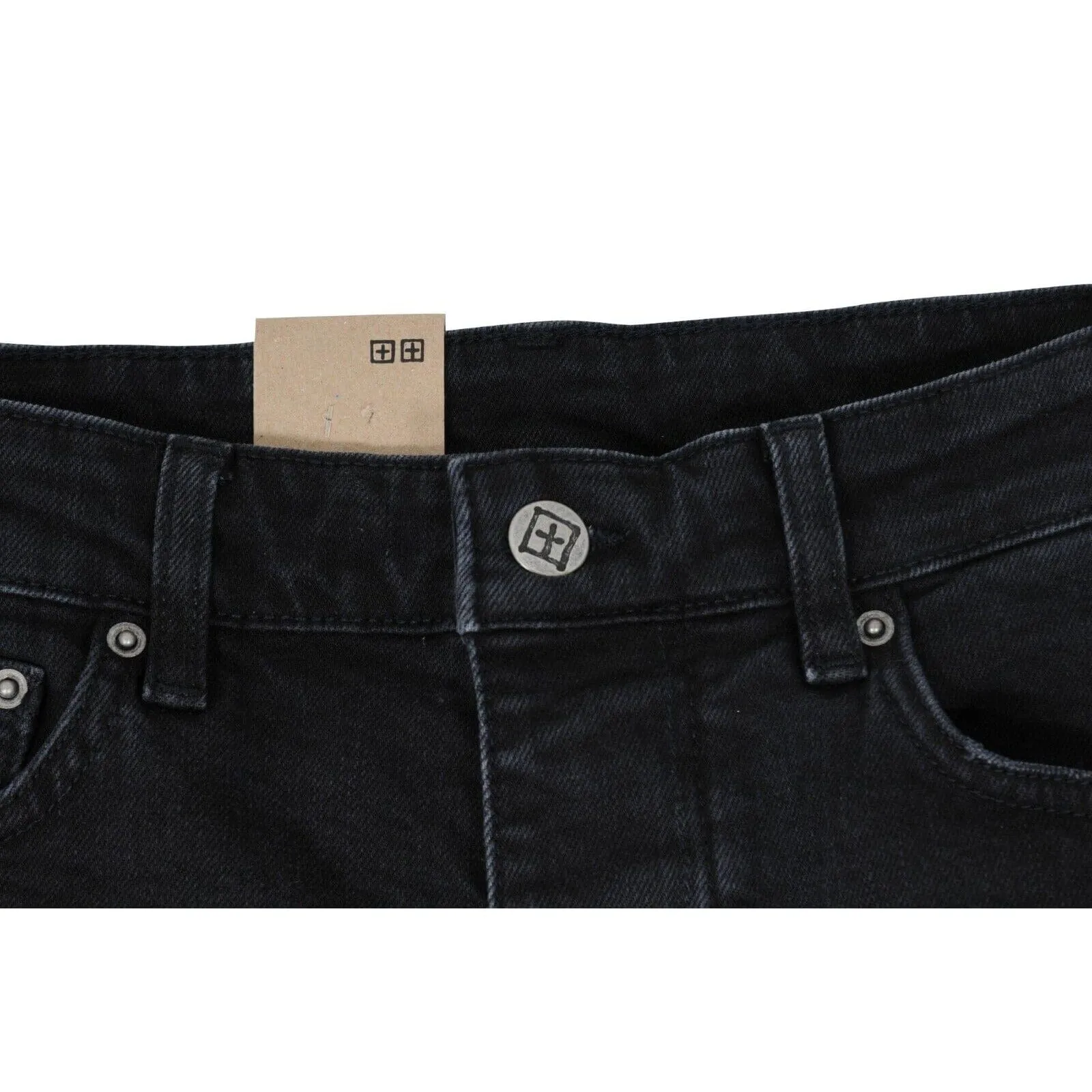 Black Chitch Ether Trashed Patched Distressed Denim