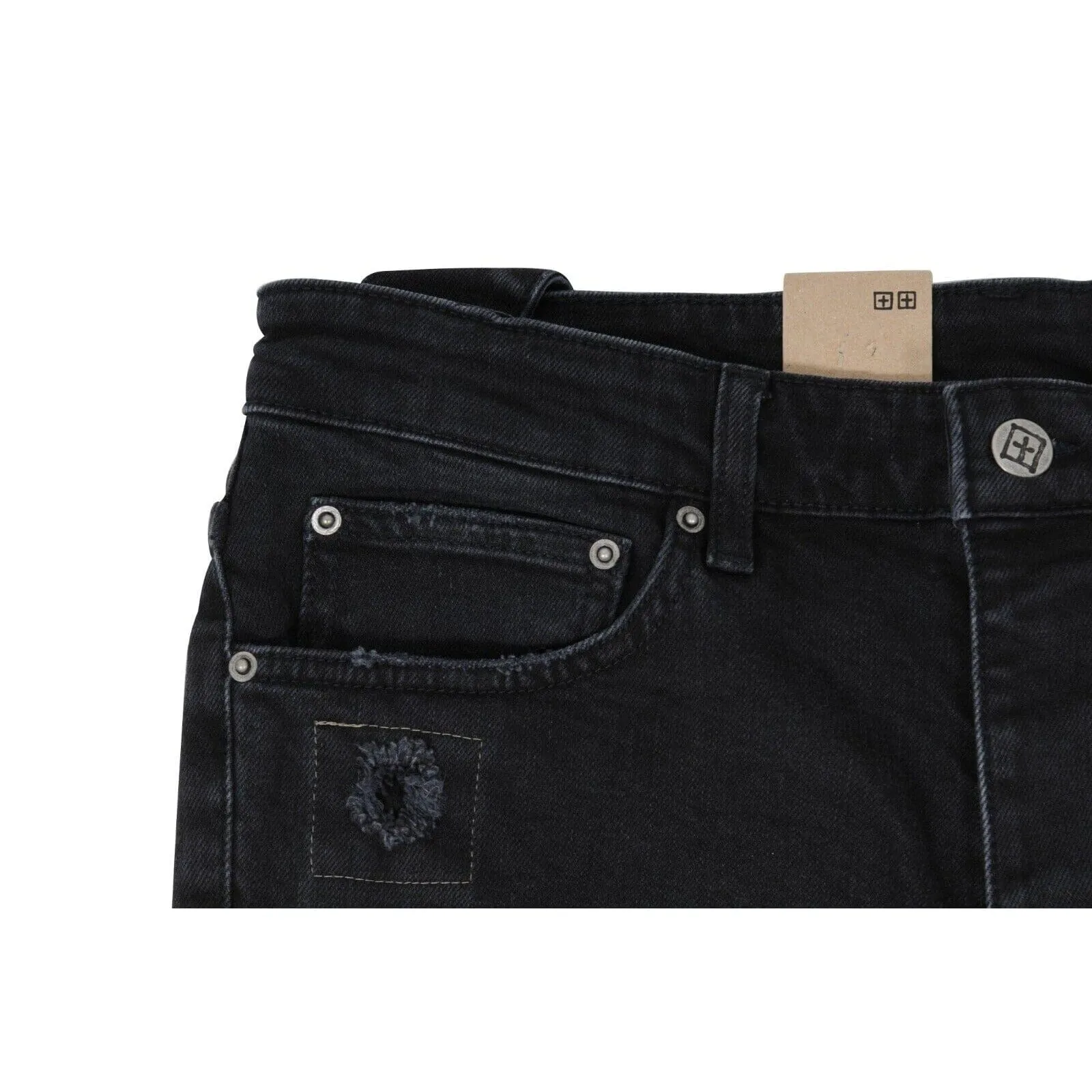 Black Chitch Ether Trashed Patched Distressed Denim