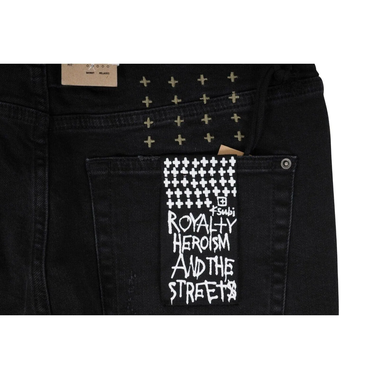 Black Chitch Ether Trashed Patched Distressed Denim