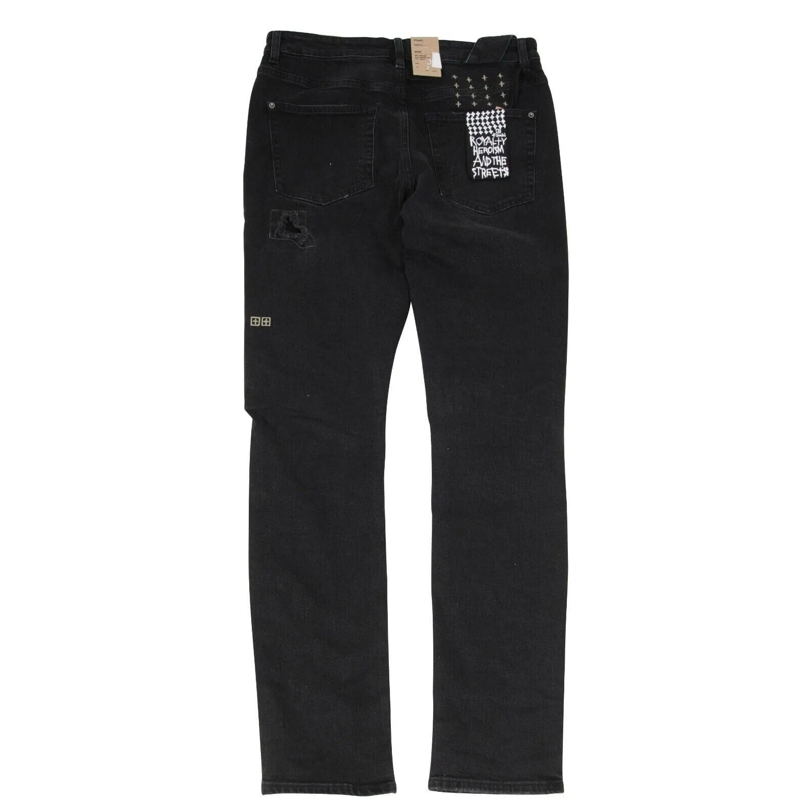 Black Chitch Ether Trashed Patched Distressed Denim