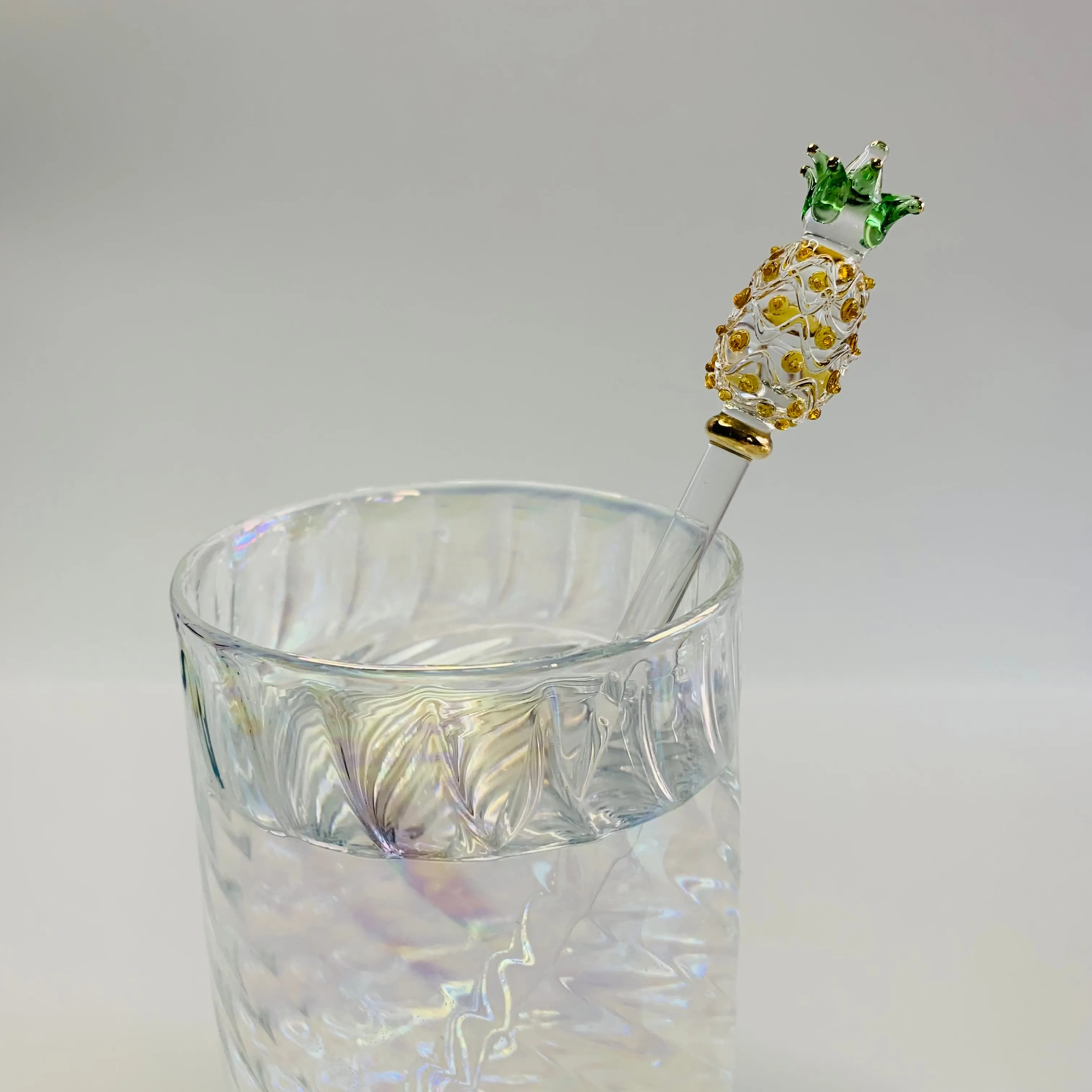 Blown Glass Cocktail Stirrer - Pineapple