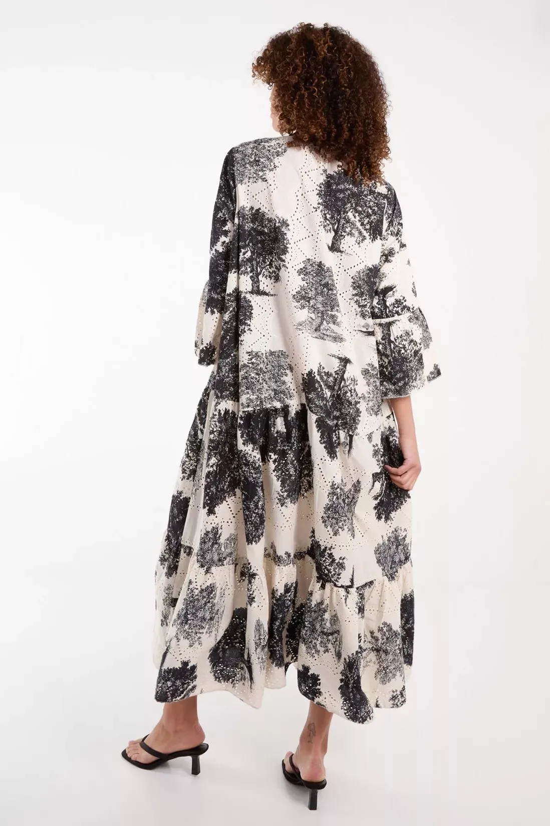 Broderie Anglaise Smock Maxi Dress