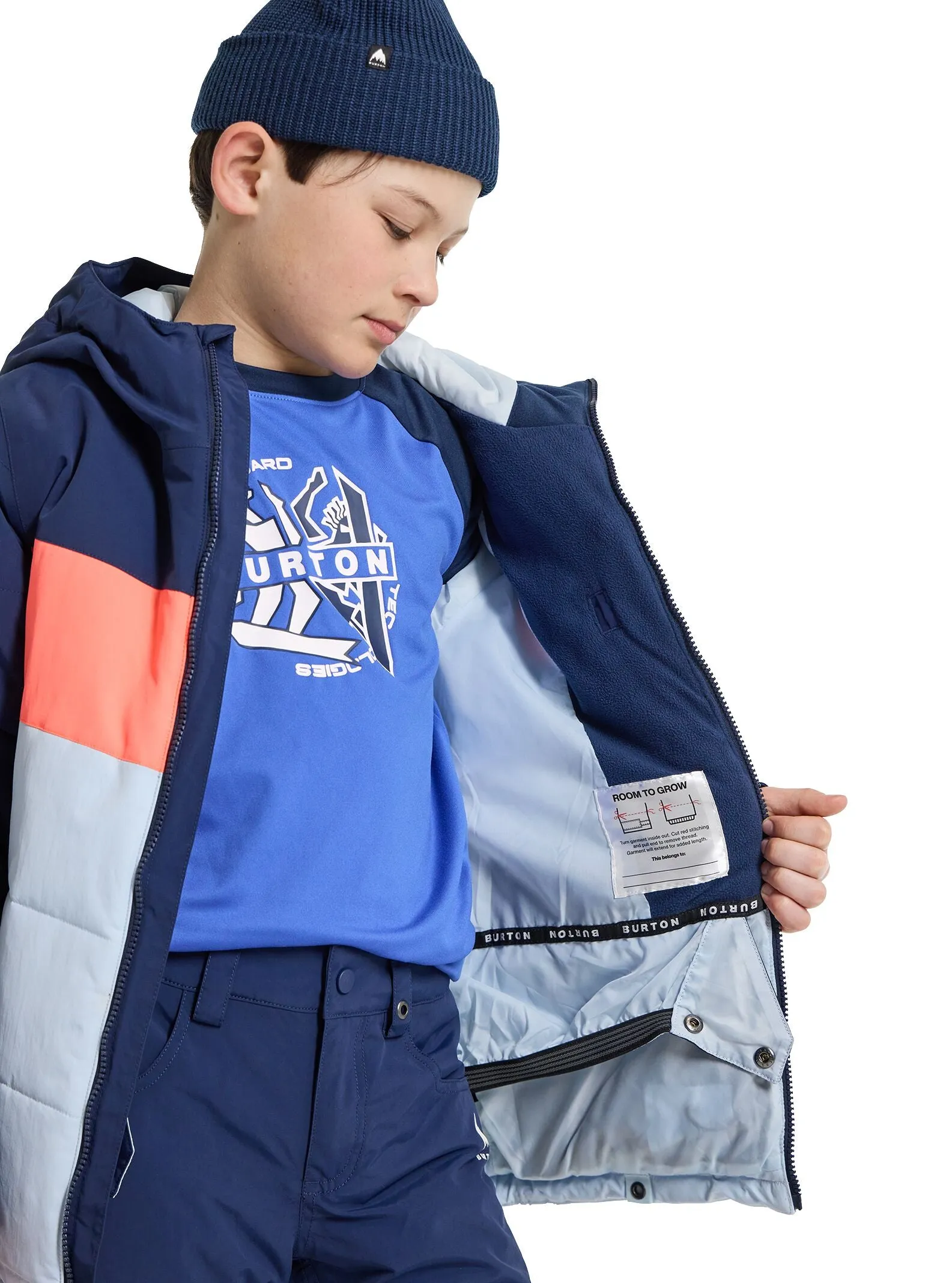 BURTON Boys Ropedrop Snowboard Jacket Dress Blue/Ballad Blue/Tetra Orange 2023