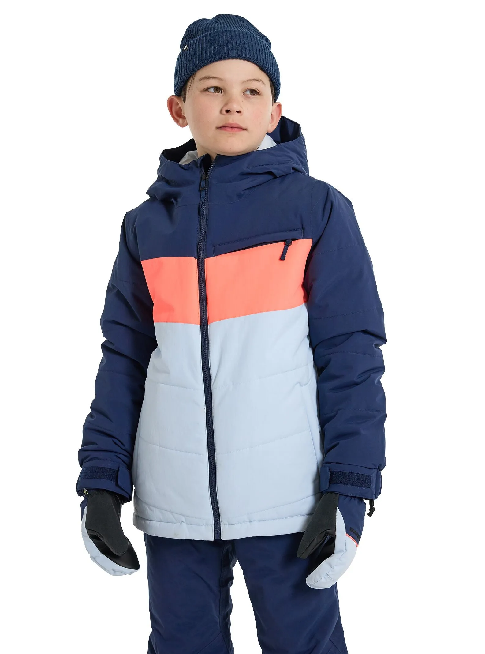 BURTON Boys Ropedrop Snowboard Jacket Dress Blue/Ballad Blue/Tetra Orange 2023