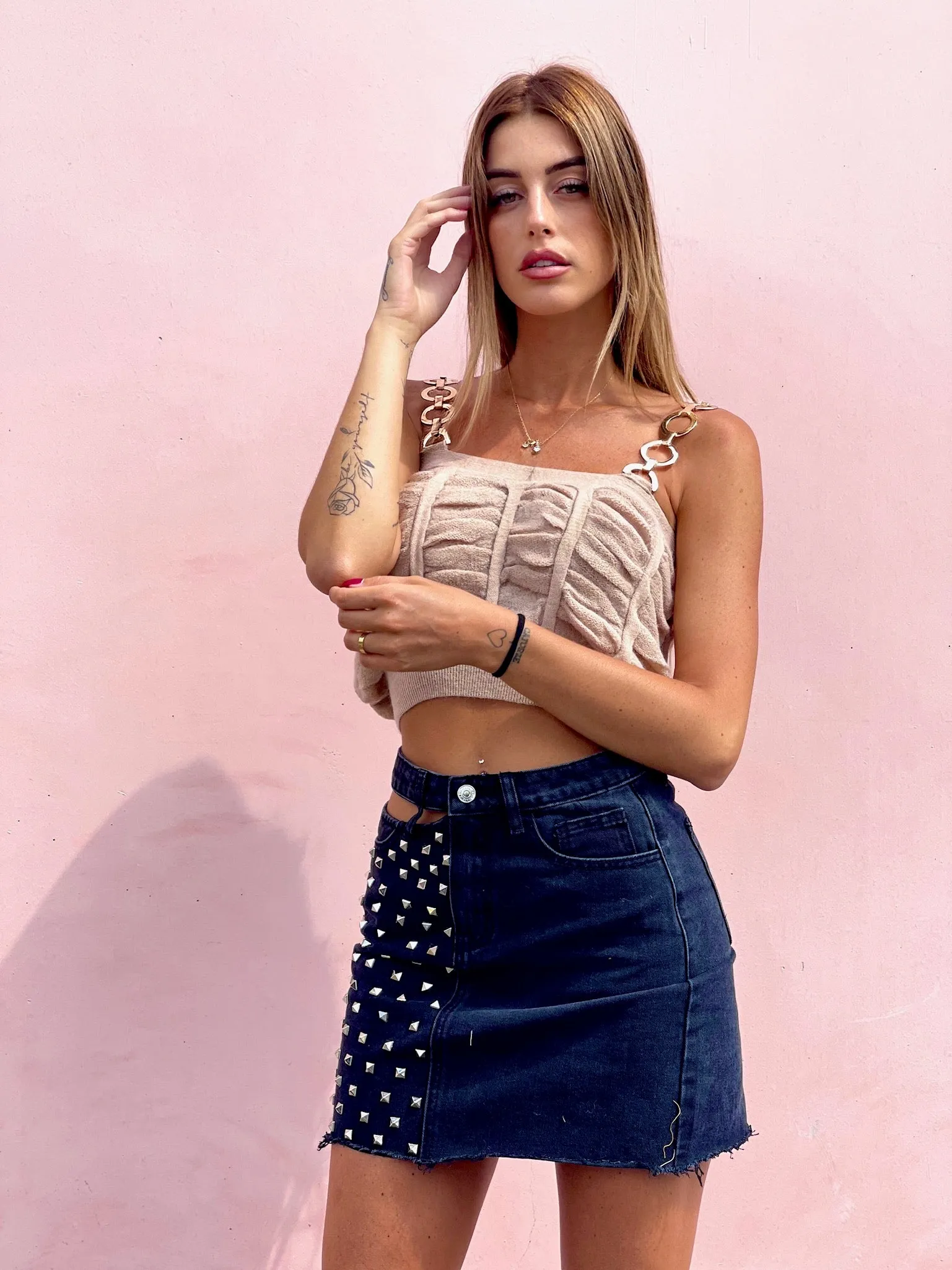 Cardigan panna a trecce