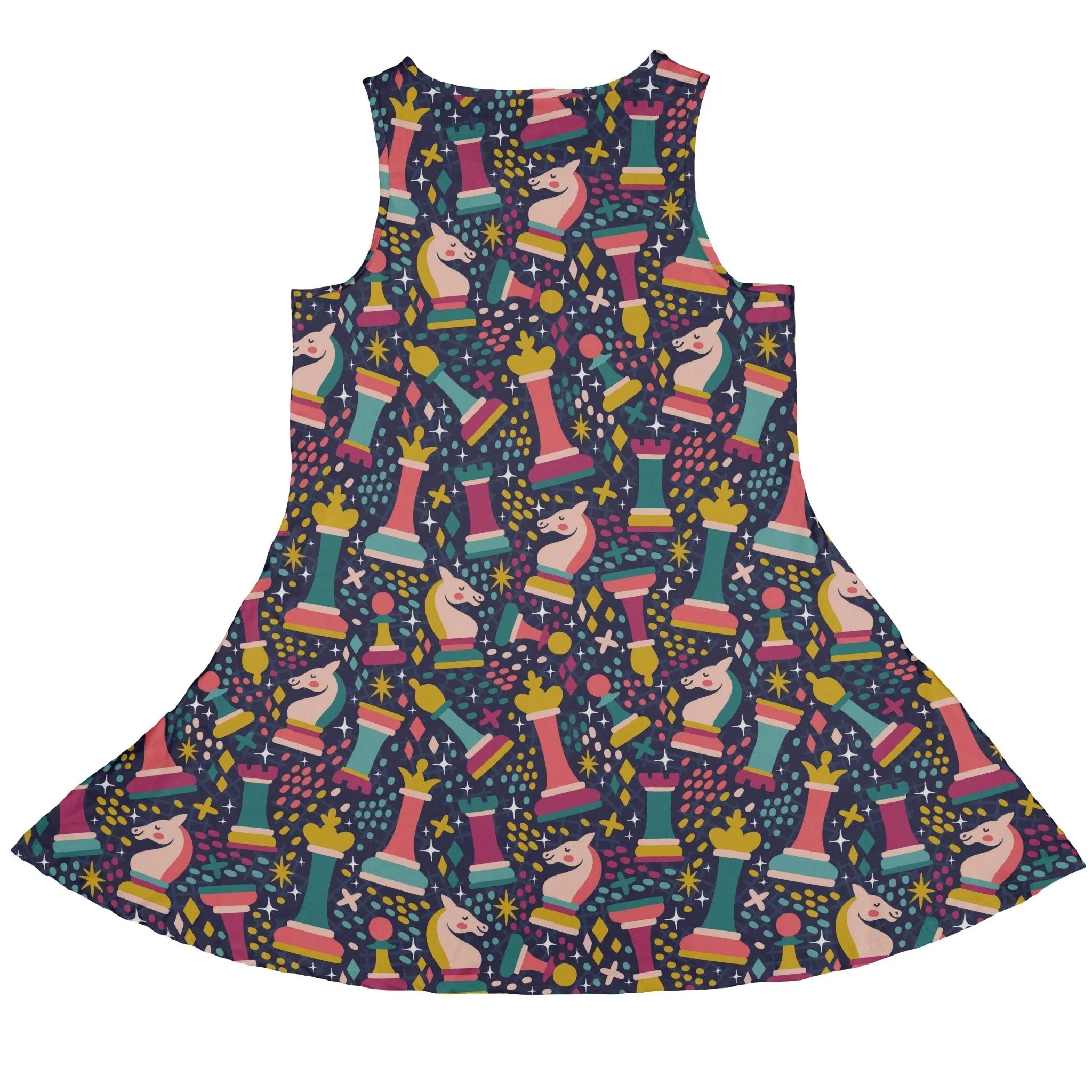 Chess Colorful Chess Pieces Blue Dress