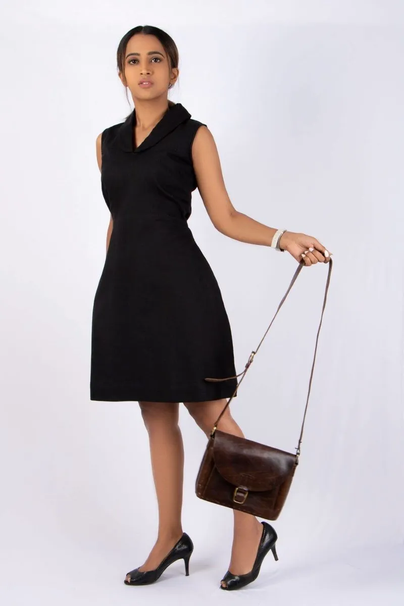 Drop Collar A-Line Dress