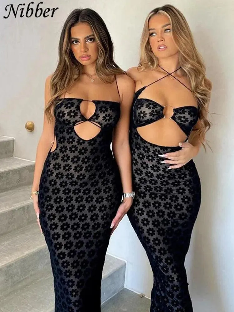 Elegant Maxi Dress: Stylish Hollow Out Design for Trendy Women
