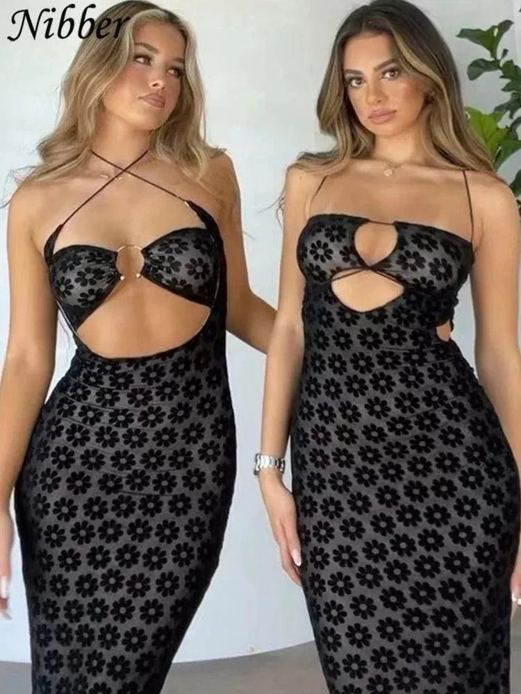 Elegant Maxi Dress: Stylish Hollow Out Design for Trendy Women