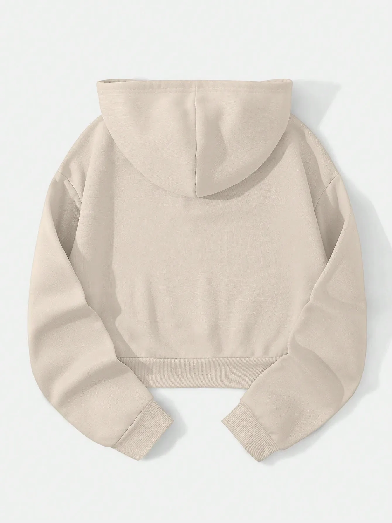 Floral Print Drop Shoulder Drawstring Thermal Lined Hoodie FW24
