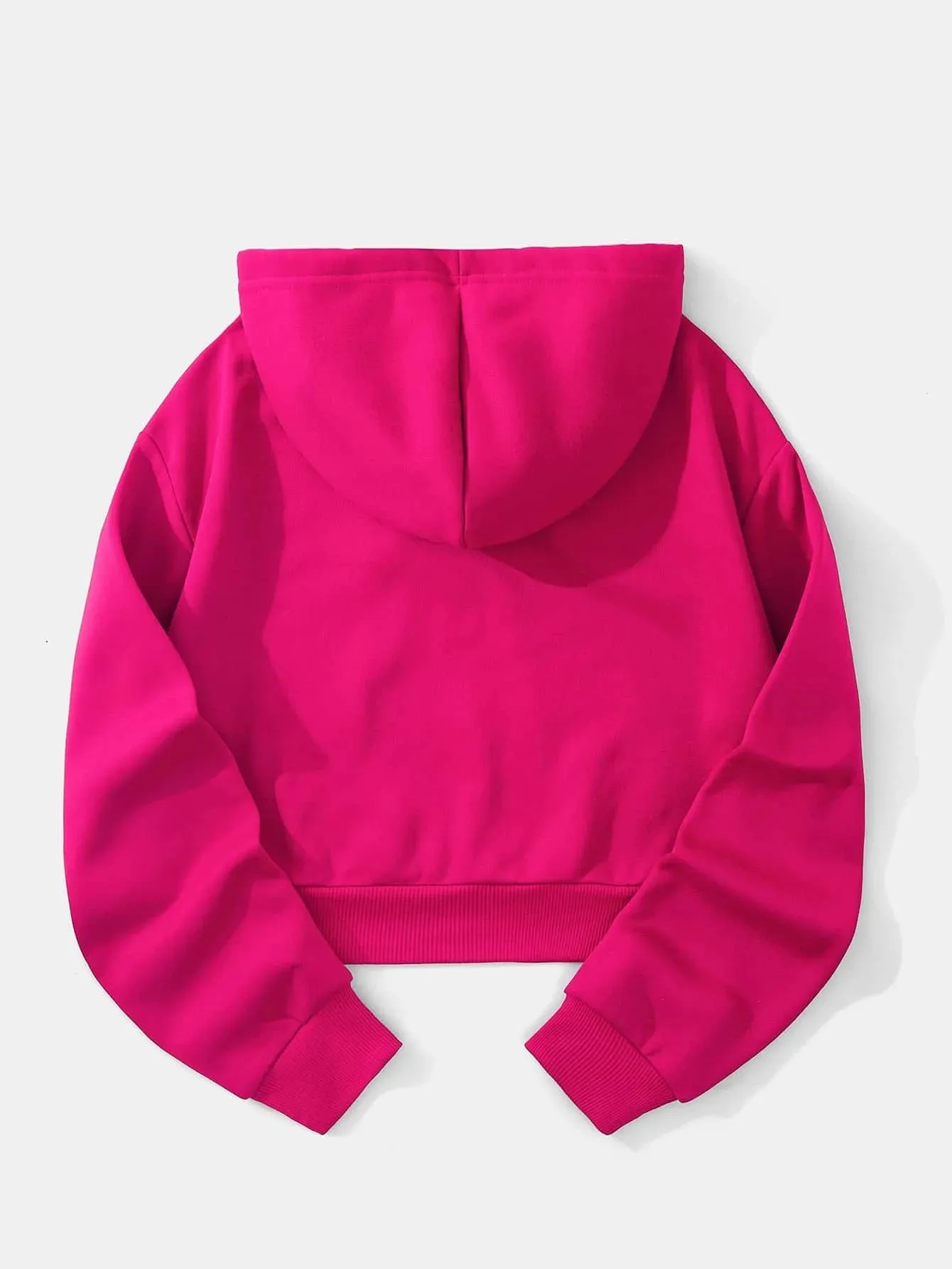 Floral Print Drop Shoulder Drawstring Thermal Lined Hoodie FW24