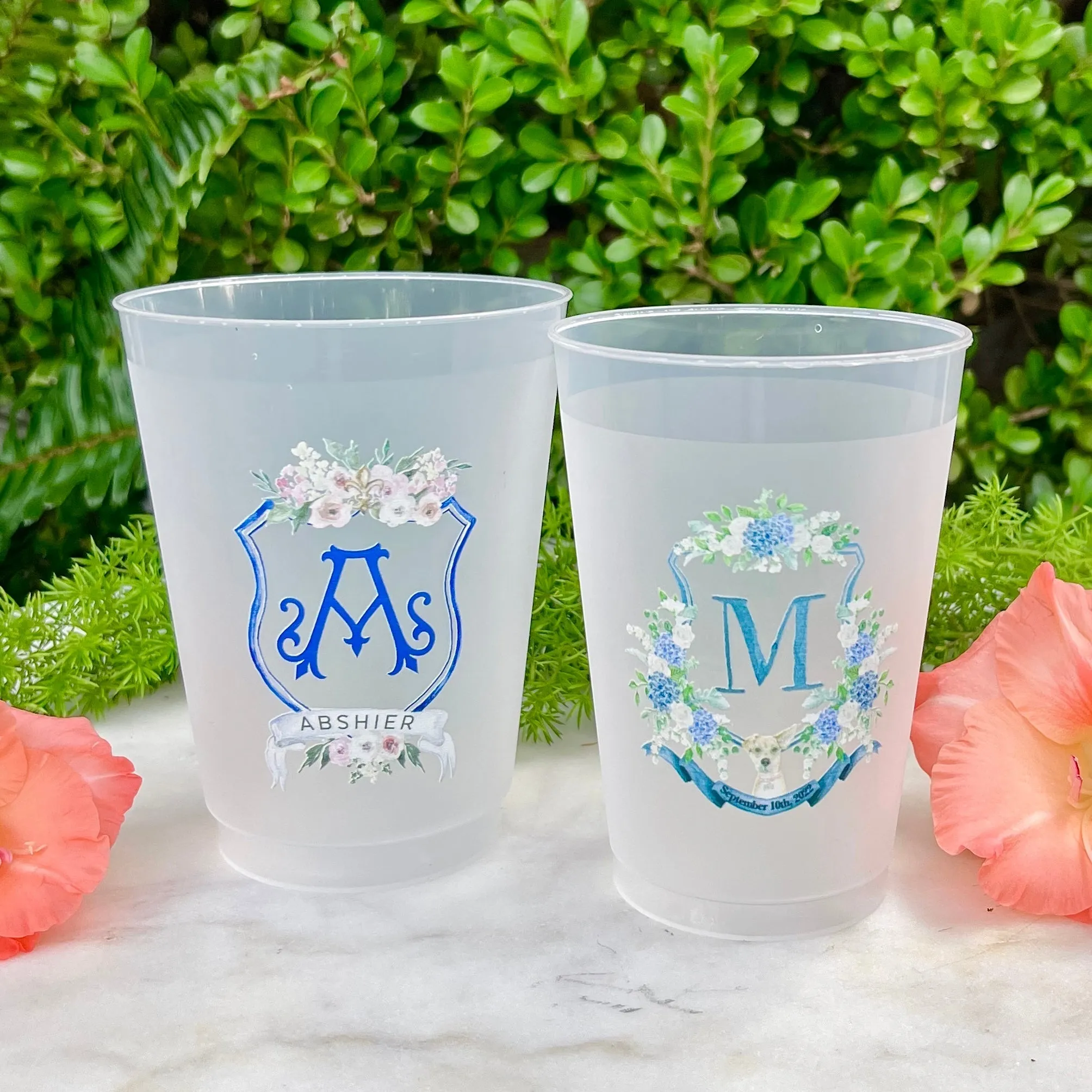 Full Color Watercolor Crest Frost Flex Cups
