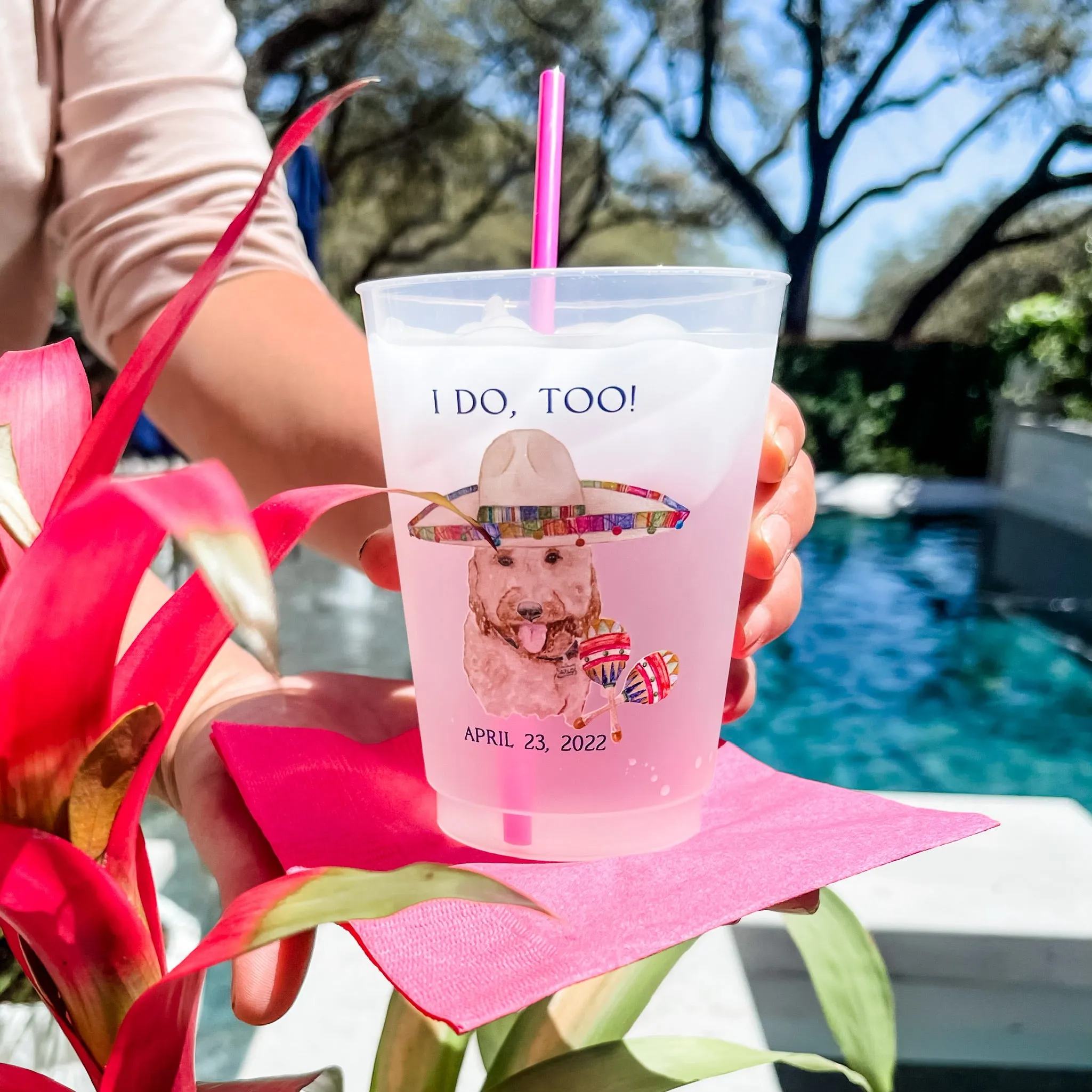 Full Color Watercolor Dog Shatterproof Cups