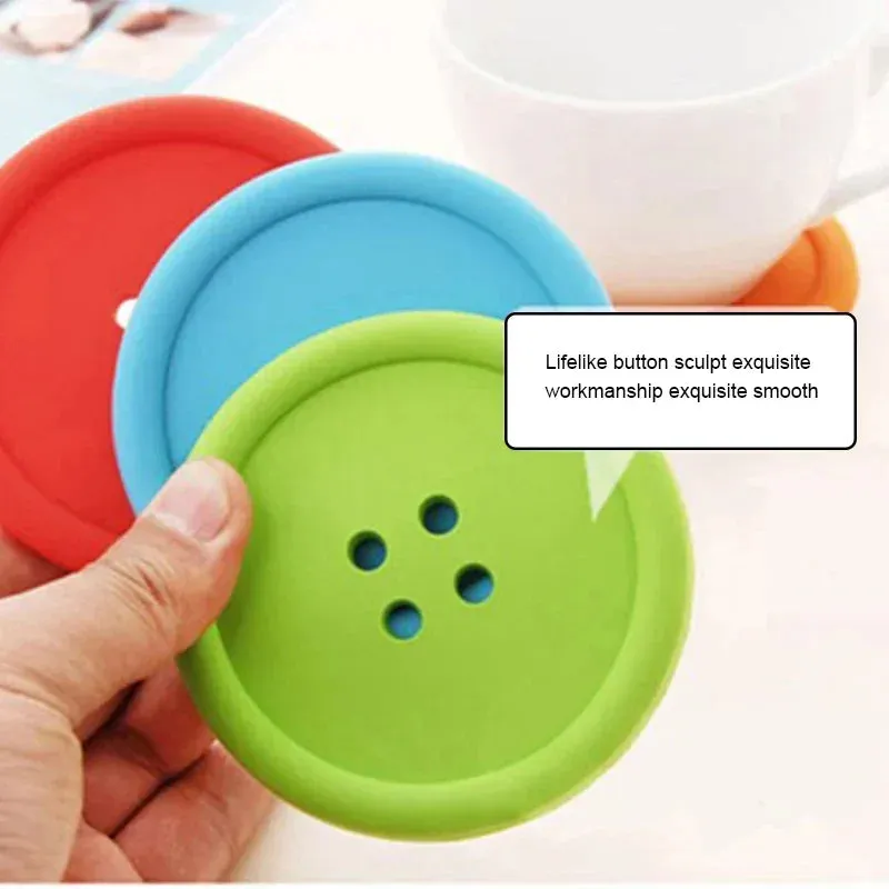 Funki Buys | Coasters | Button Shaped Silicone Coasters 5 Pcs