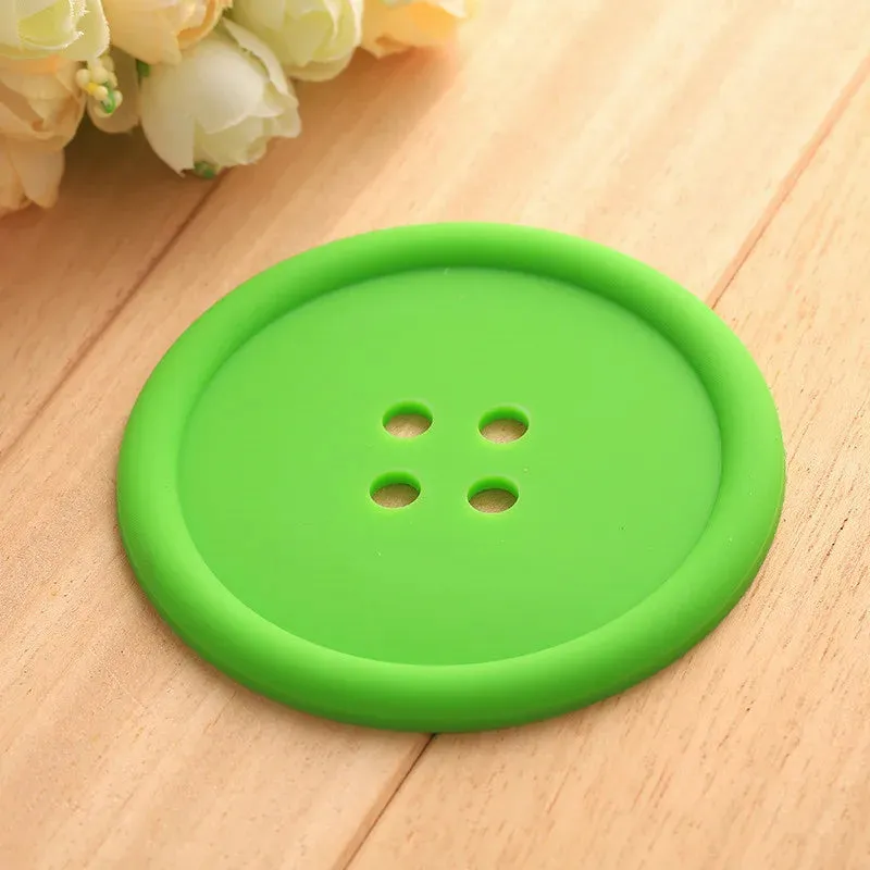 Funki Buys | Coasters | Button Shaped Silicone Coasters 5 Pcs