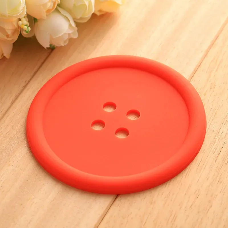 Funki Buys | Coasters | Button Shaped Silicone Coasters 5 Pcs