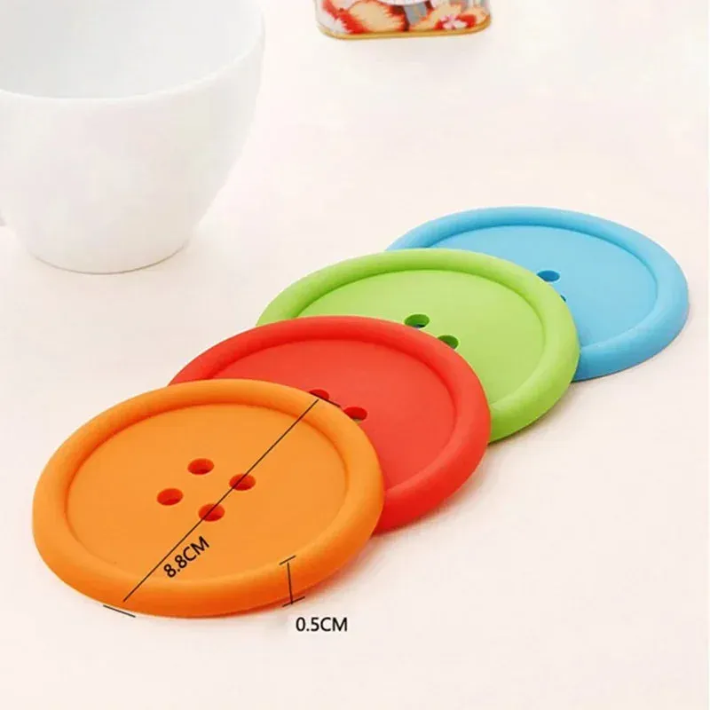 Funki Buys | Coasters | Button Shaped Silicone Coasters 5 Pcs