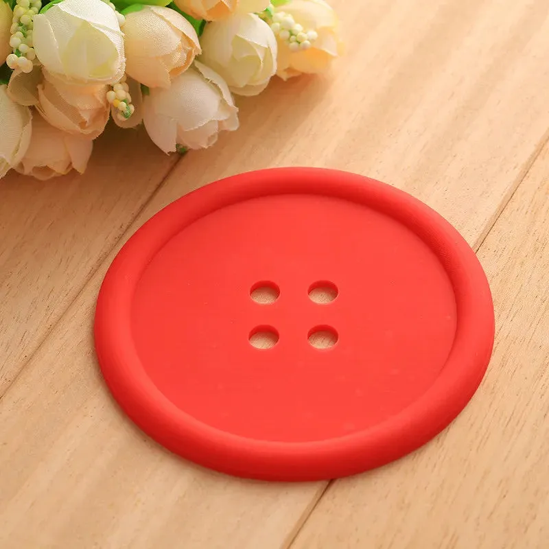 Funki Buys | Coasters | Button Shaped Silicone Coasters 5 Pcs