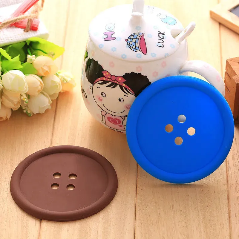 Funki Buys | Coasters | Button Shaped Silicone Coasters 5 Pcs