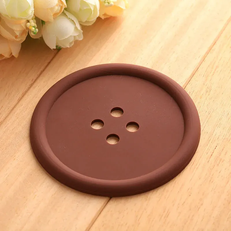 Funki Buys | Coasters | Button Shaped Silicone Coasters 5 Pcs