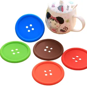 Funki Buys | Coasters | Button Shaped Silicone Coasters 5 Pcs