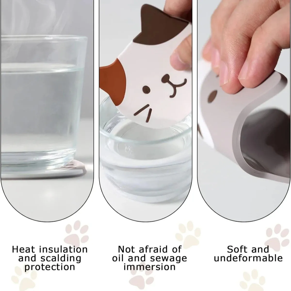 Funki Buys | Coasters | Cartoon Cat Silicone Drink Mats 5 Pcs